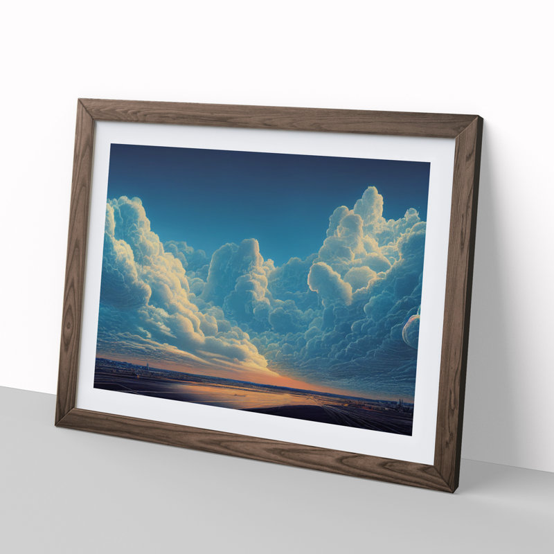 Legendary Clouds - Single Picture Frame Print, 46cm H x 64cm W x 2cm D, Walnut Framed