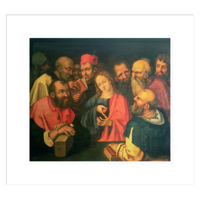 «Christ Christ douze parmi les scribes» par Albrecht Dürer, impression giclée encadrée