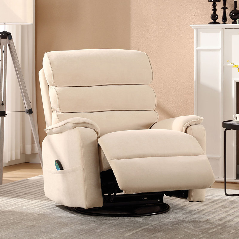 Fauteuil inclinable à bascule large avec fauteuil massant et chauffant, Beige