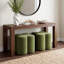 Pouf d'appoint moderne Leiani en velours, forme trèfle, 47 cm de large, pour salon, chambre et coiffeuse-552044709