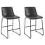  Tabouret de comptoir en cuir synthétique moderne de 25,4 po de hauteur avec pieds et repose-pieds en métal-324824794-316050794-324897427