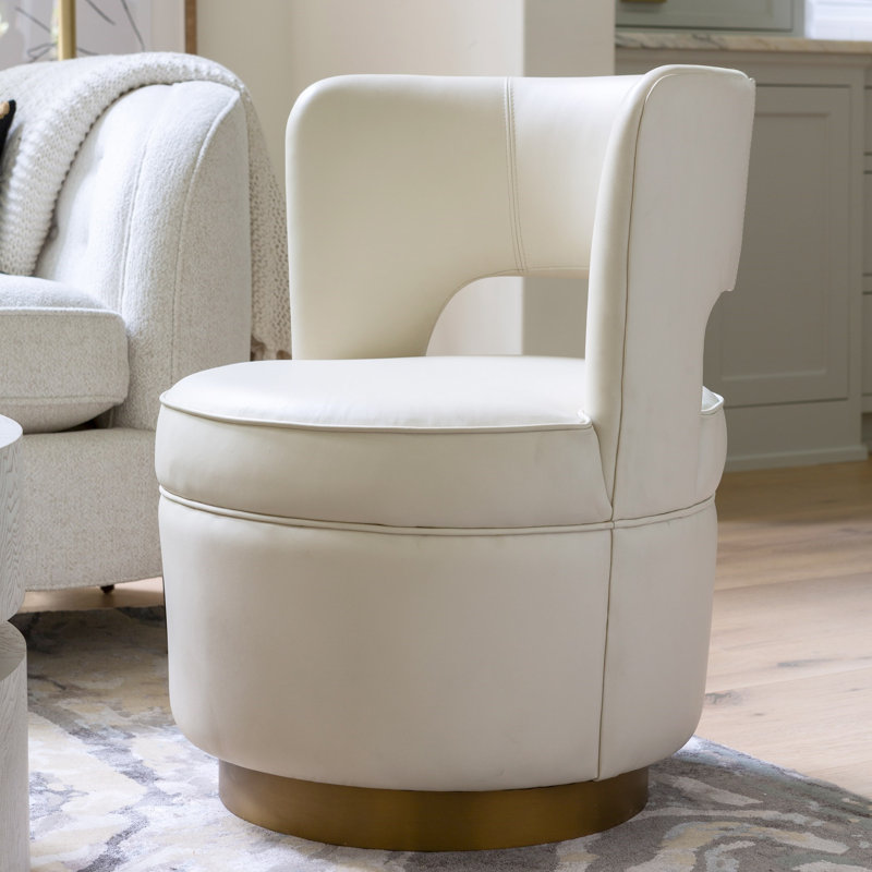 Stella Swivel Chair-Milk Leather