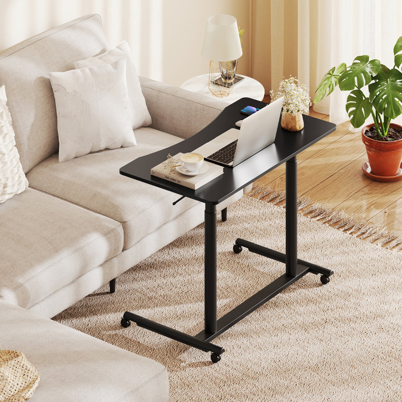 Caisyn Adjustable Height Steel Standing Desk, Black/Matte Black