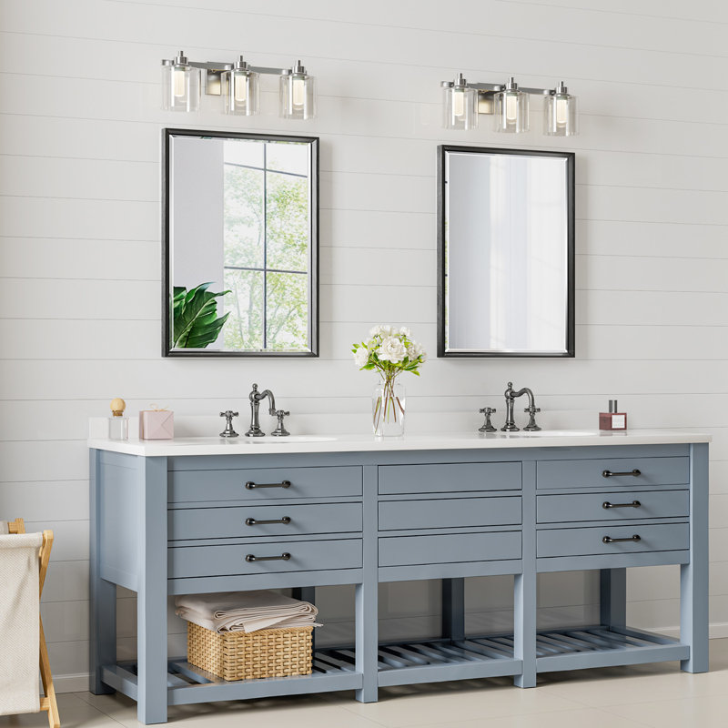 Miroir de salle de bain Lohoski, Noir mat, 30 po x 22 po