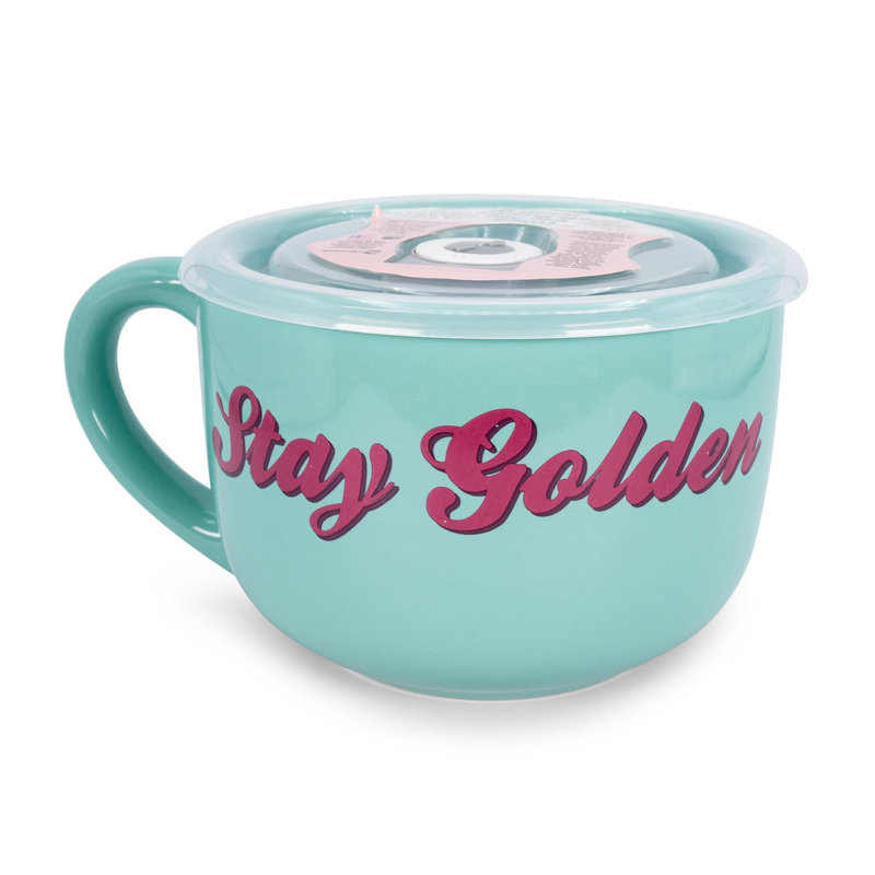 Grande tasse à soupe en céramique avec couvercle ventilé The Golden Girls | Peut contenir 24 onces