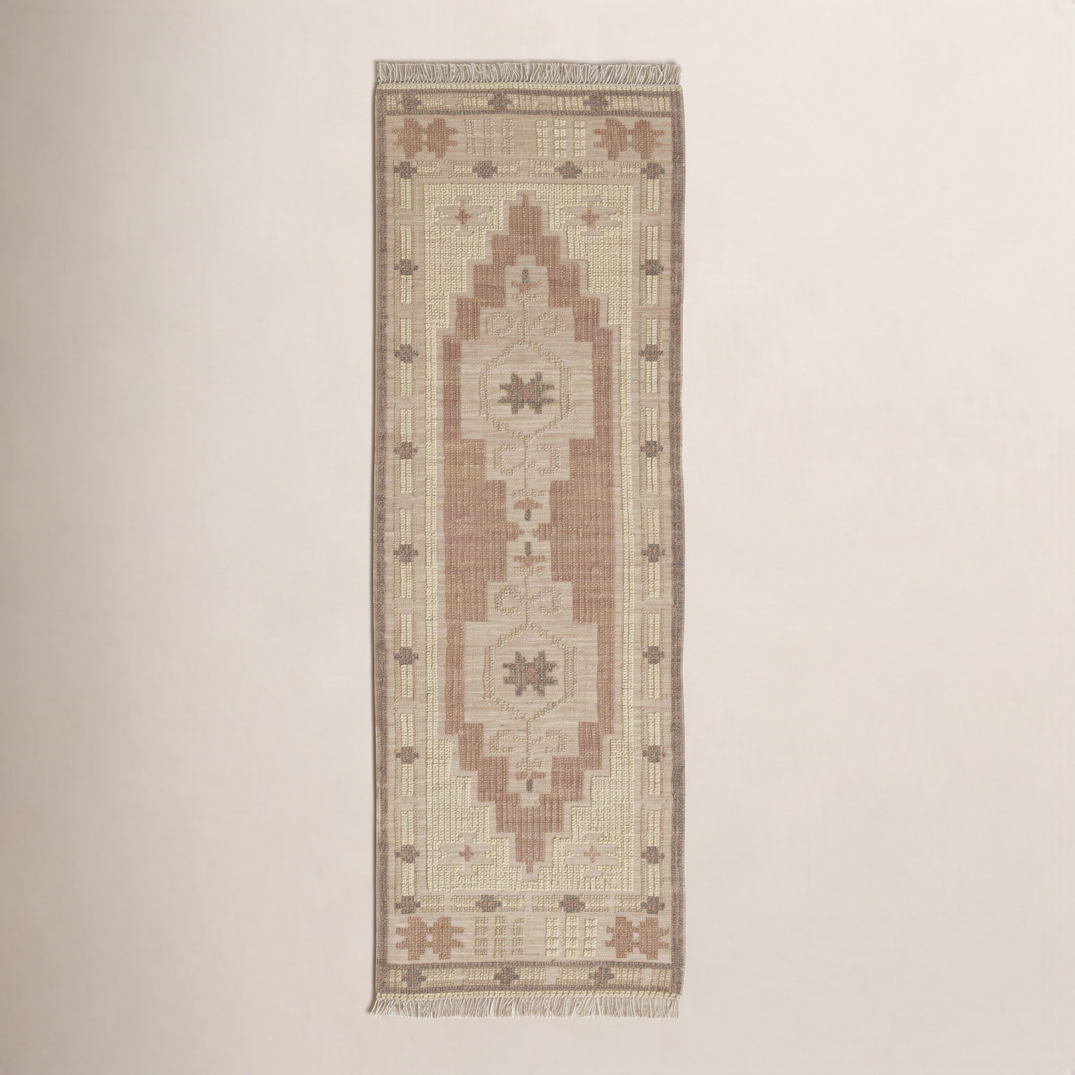 Damaris Orange Brown Hand-Woven Oriental Wool Rug, Runner 2'3" x 8'