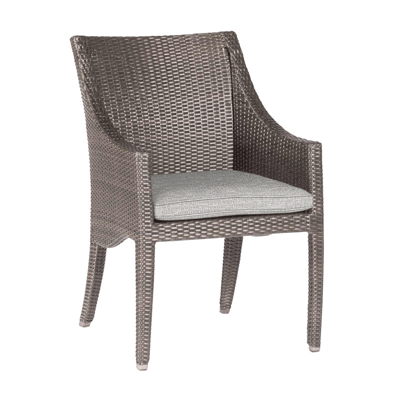Athena Wicker/Rattan Patio Dining Armchair, Welt, Oyster, Tweed Toffee