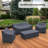 Boling Acacia Outdoor Conversation Set Group Seating Patio Furniture Covers