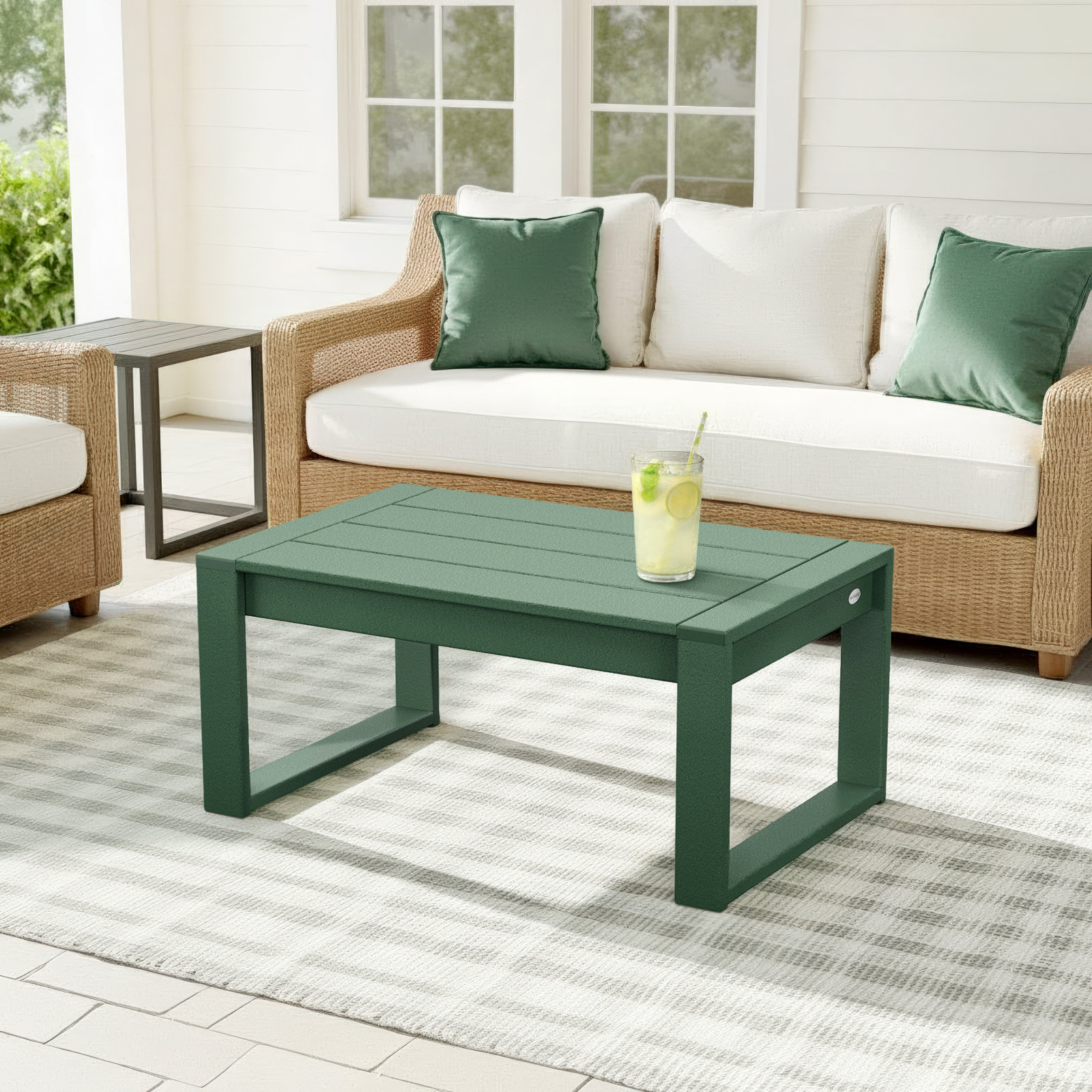 POLYWOOD® Edge 35" Patio Table, Green
