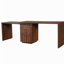 Bureau moderne en L 90 po en noyer avec 3 tiroirs, bureau pivotant à 360 ° en bois, bureau de direction, bureau d'angle, poste de travail de bureau, pour le bureau à domicile ou le salon-1546308427