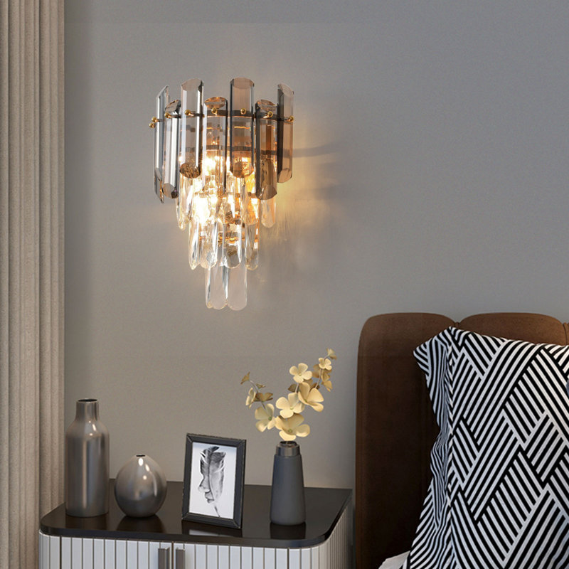 Erilas Modern Crystal Wall Sconce Light Wall Mounted Bedside Light