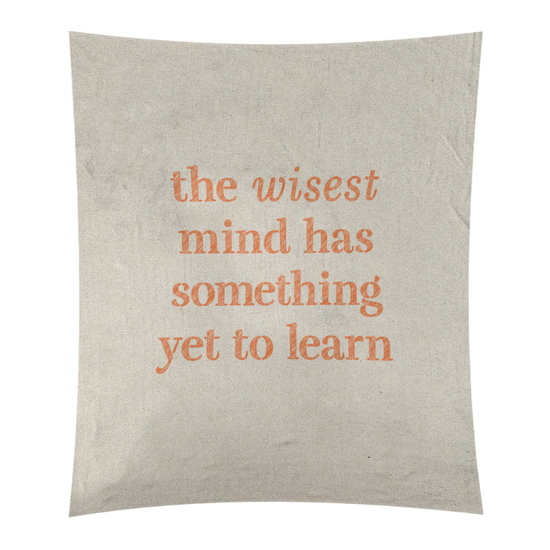 Polyester Tapestry, 60" H x 51" W, White/Orange