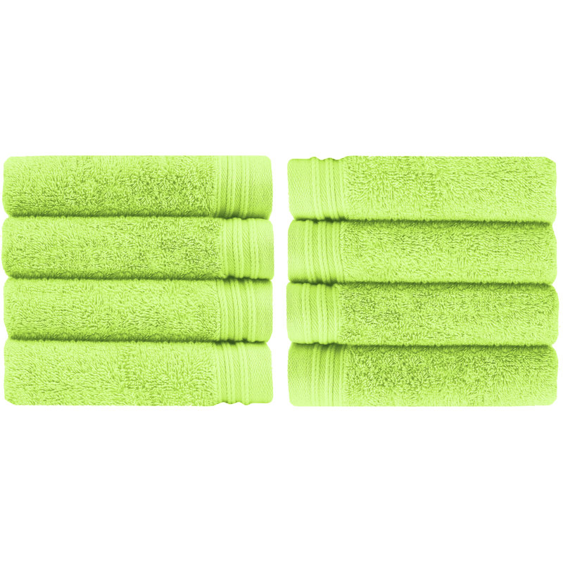 Ensemble de 8 serviettes 100% coton Raquel, Vert pomme