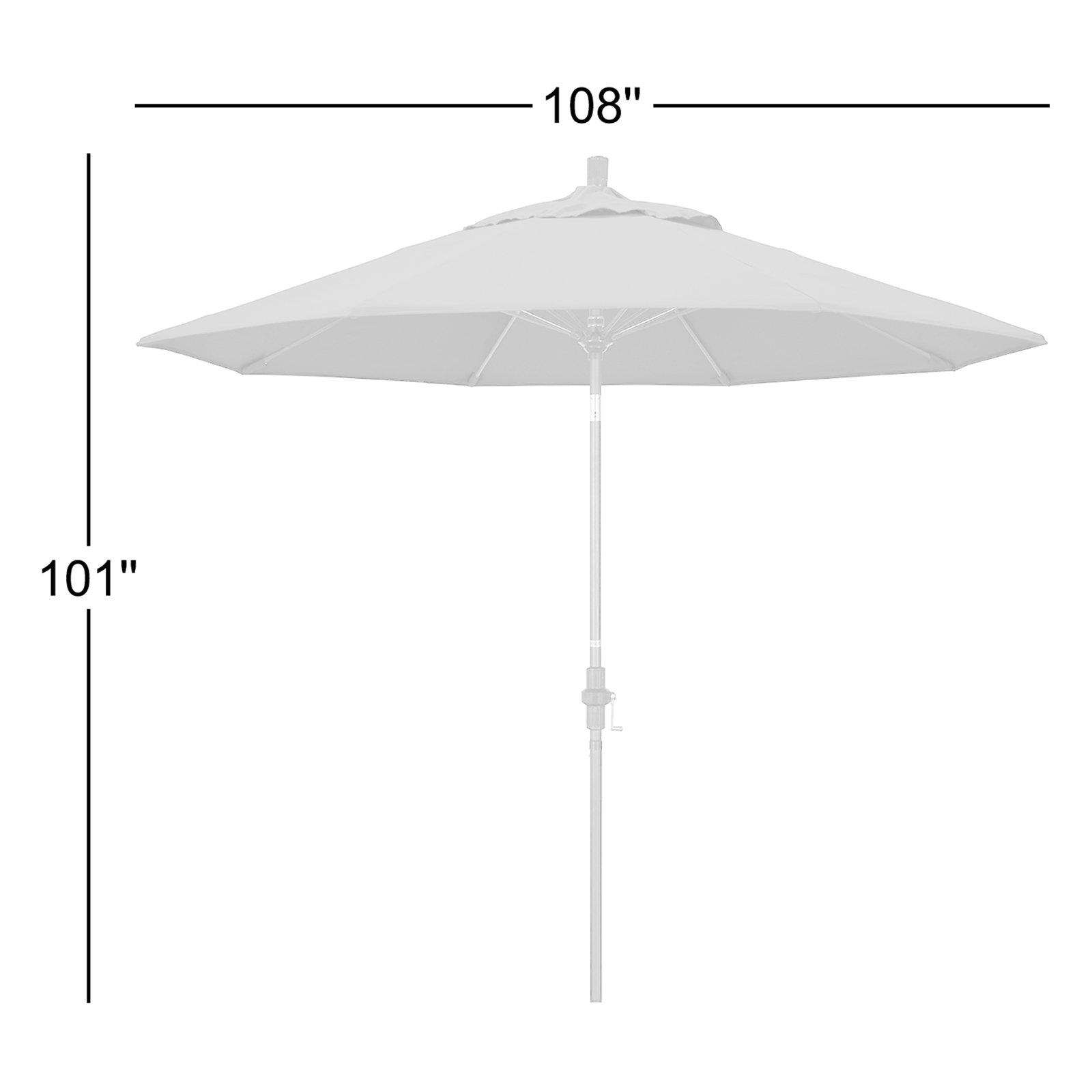 Roverta 9' Sunbrella® Market Umbrella, Canvas Navy Sunbrella® Canvas, Black