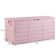 75gal (280l) Pink Lockable Outdoor Garden Storage Deck Box - Wheeled Plastic Seat For Tools/cushions/toys