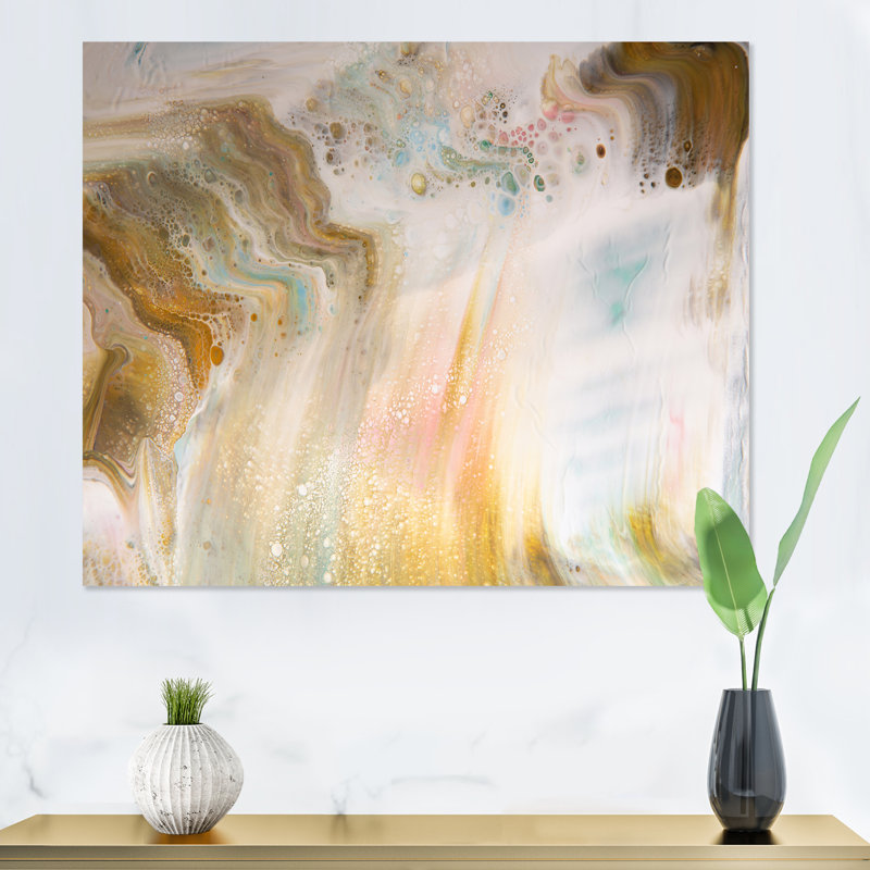 Fluide dans des tons pastel I - Peinture sur toile, H 24 po x l 32 po x P 1 po, Toile tendue
