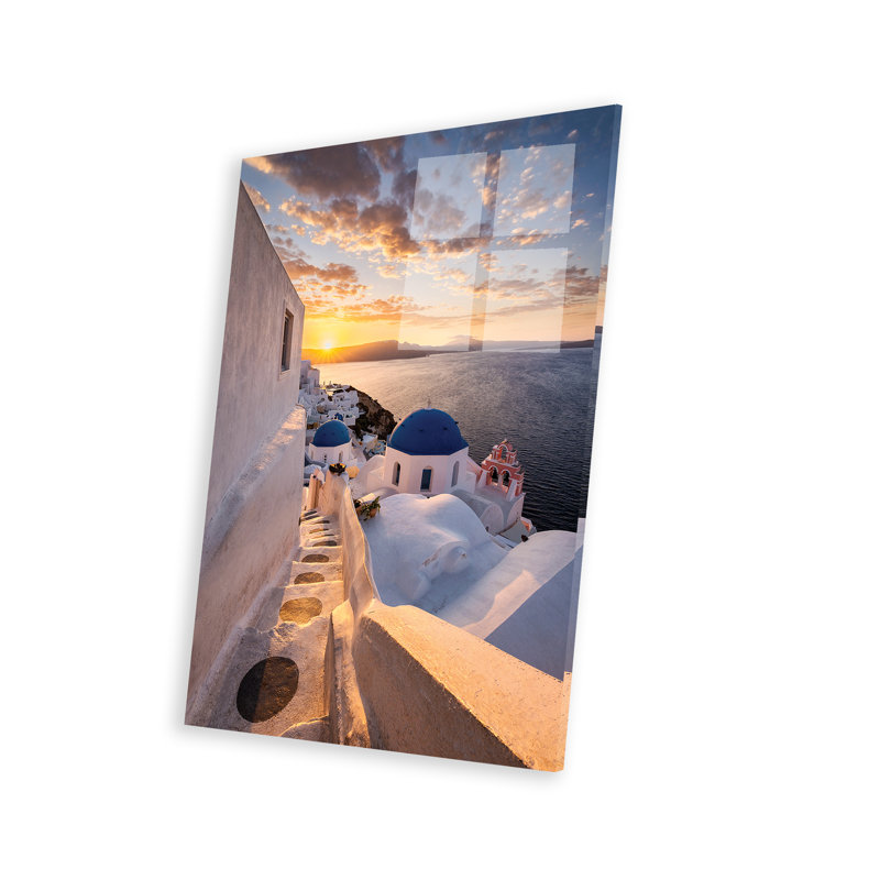 Hartwiga Perfect Sunrise (Santorini, Grèce) sur plastique / acrylique par Chano Sanchez, impression