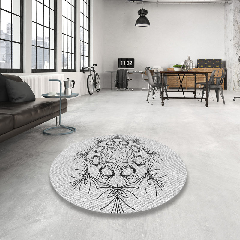 Tapis gris, Rond 6 pi