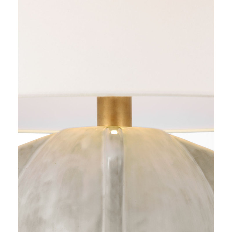 Delmar 22" Table Lamp with Linen Shade, Antiqued White