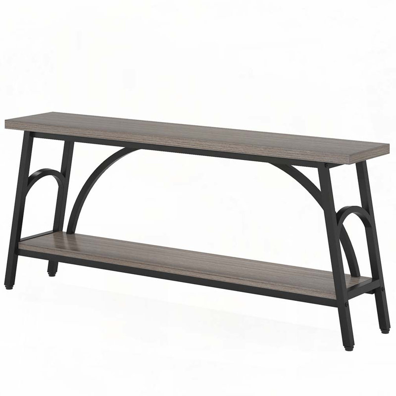 Merga 70.86'' Console Table, Gray/Black