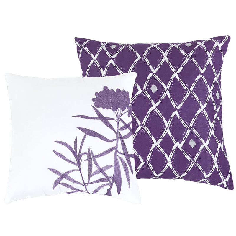 Fresh Meadow Purple Floral Reversible Full Comforter Set