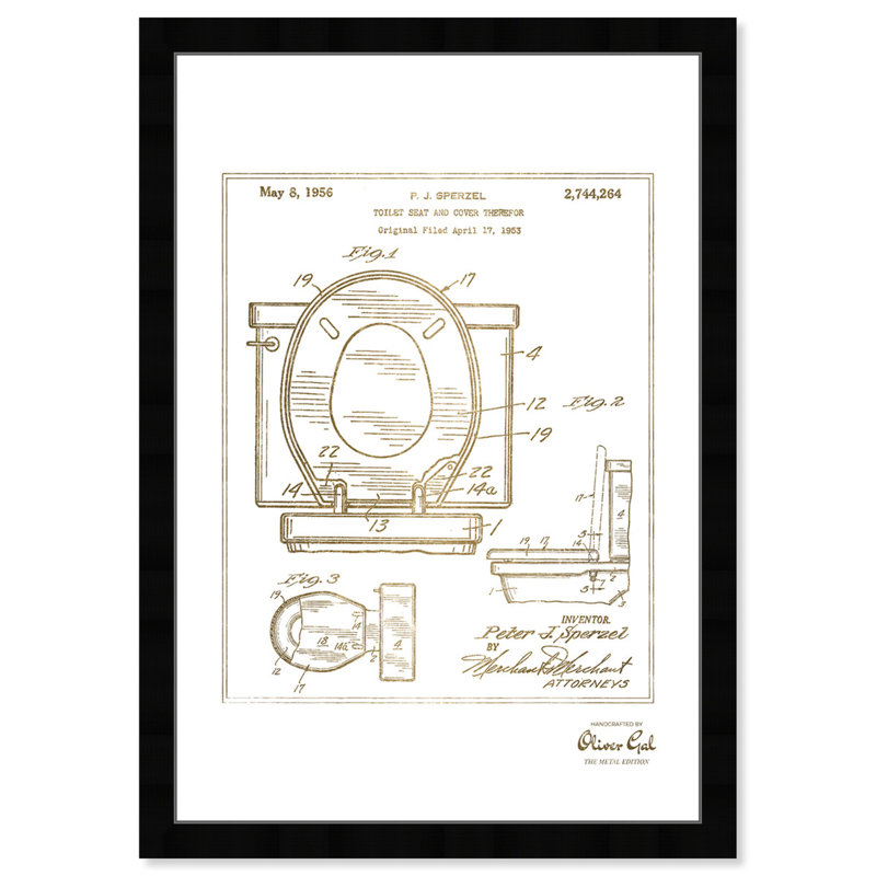 Toilet Seat 1956 Print by Oliver Gal, Black