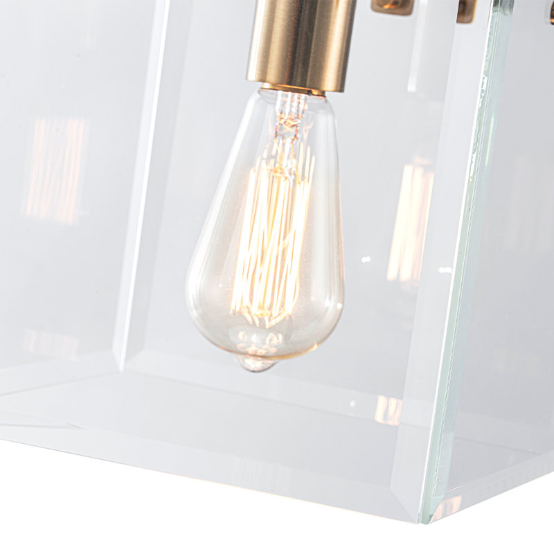 1 - Light Clear Shade Square Glass Pendant Light