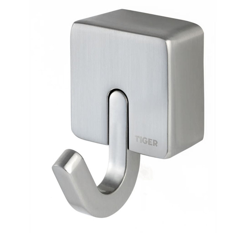 Tiger Towel Hook Impuls Silver, 7.4cm H x 4.8cm W x 5.5cm D