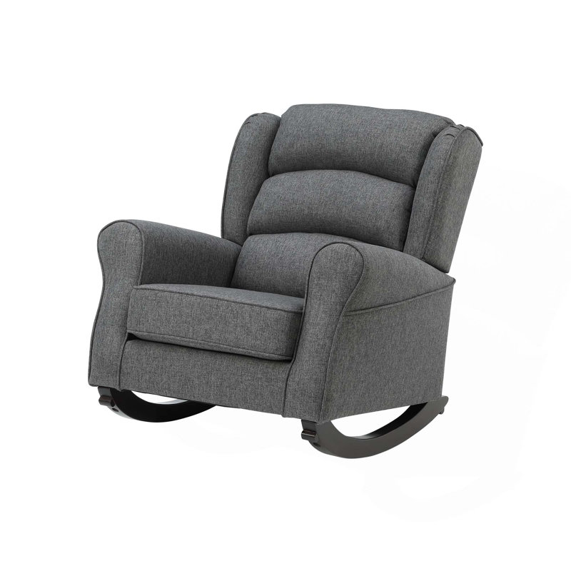Chaise berçante Fabien en tissu gris
