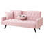 Canapé-lit capitonné de 72 po en velours rose avec canapé-lit pour lit d'invité et canapé-lit 2 places avec garniture cloutée pour petit espace (rose)