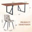 Ensemble de table de salle à manger en bois 87 po avec chaise rembourrée en cuir PU-116180687-116180688