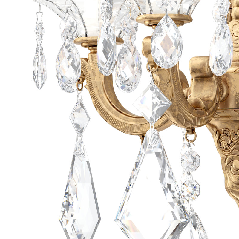 La Scala 1-Light Candle Wall Light, Radiance Crystal, French Gold