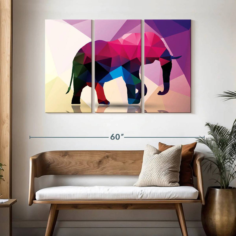 Geometric Elephant, 32" H x 50" W
