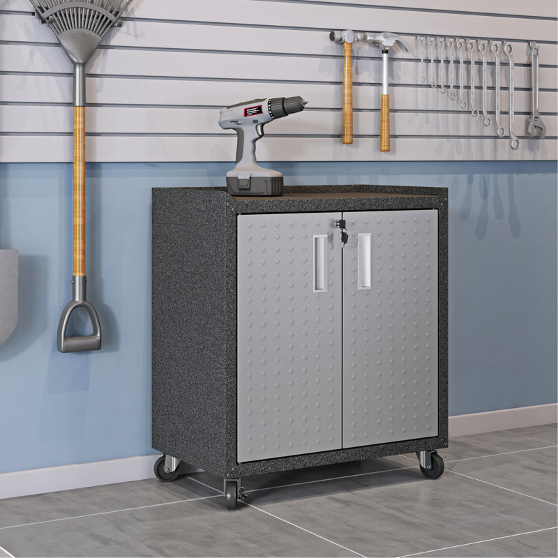 Rolling Garage Cabinet In Dark Gray, Dark Gray