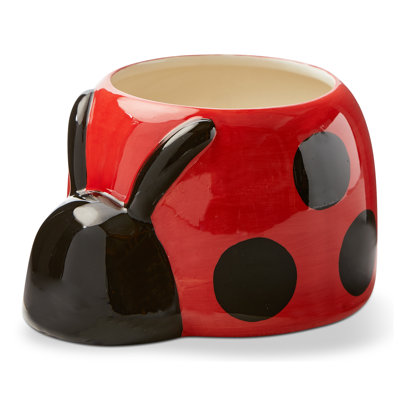 Ladybug 4" Planter - Red Garden Pot for Indoor & Outdoor Use, Easy to Clean, 7.5" L x 6" W x 4.5" H