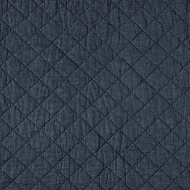 Navy Full Cotton Diamond Quilted Quilt Set