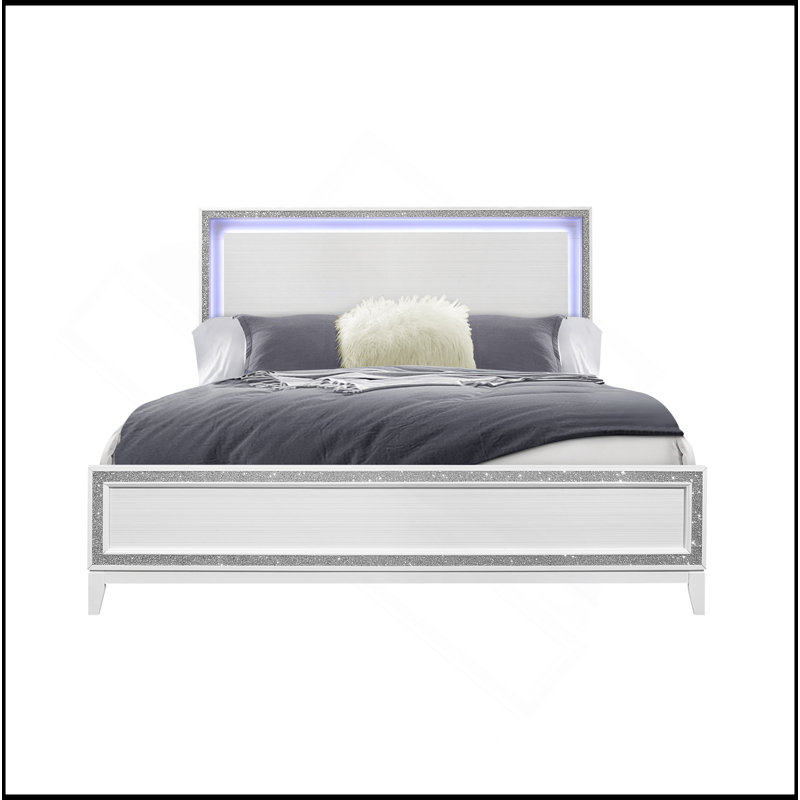 GLITTER WHITE BED, King