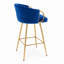 Velvet Barstool Two-piece Set with Metal Armrests and Rectangular Footrest-1194041003