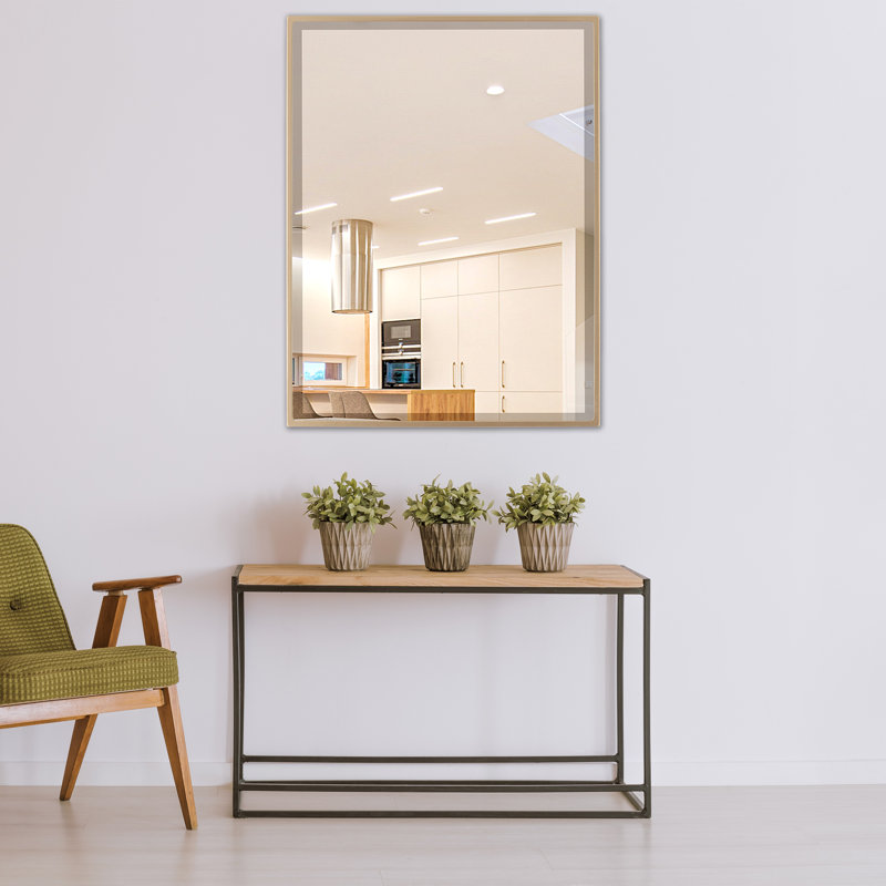 Bugarin Rectangle Mirror, Gold Spray, 22.62" H x 28.62" W