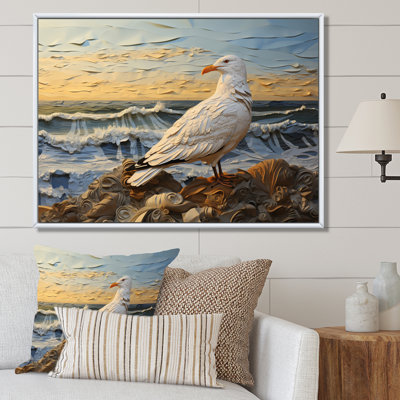 Seagull Soar Over Sea II, reproduction d'art sur toile