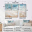 Moderne bleu et beige sable vue aérienne I - art mural côtier 4 pièces-216450748-216450749