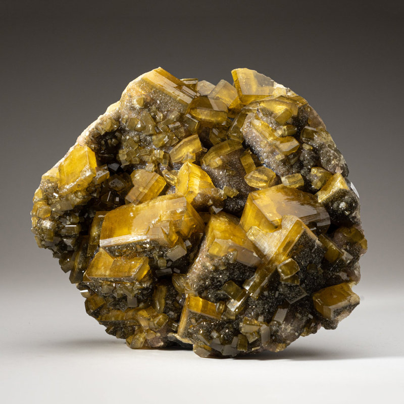 Golden Barite with Marcasite Crystals from Nandan County, Hechi, Guangxi, China