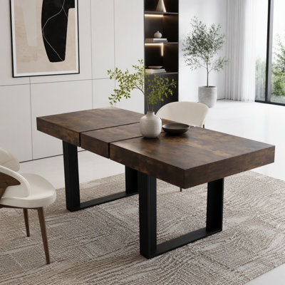 Rectangle Extendable Dining Table for 6-10 People