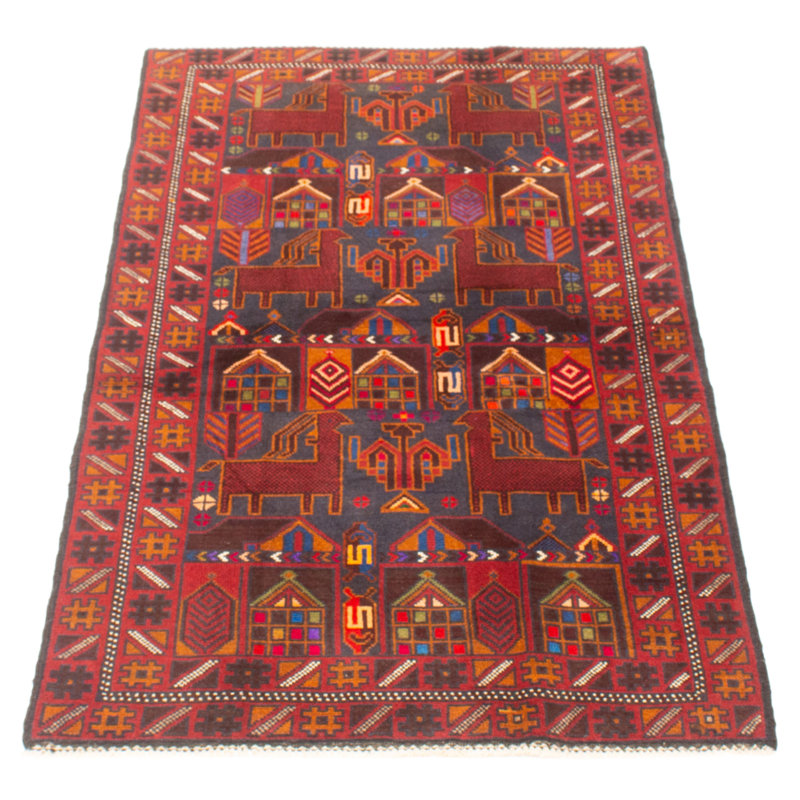 Tapis noir Teimani 3 pi 6 po x 6 pi 3 po