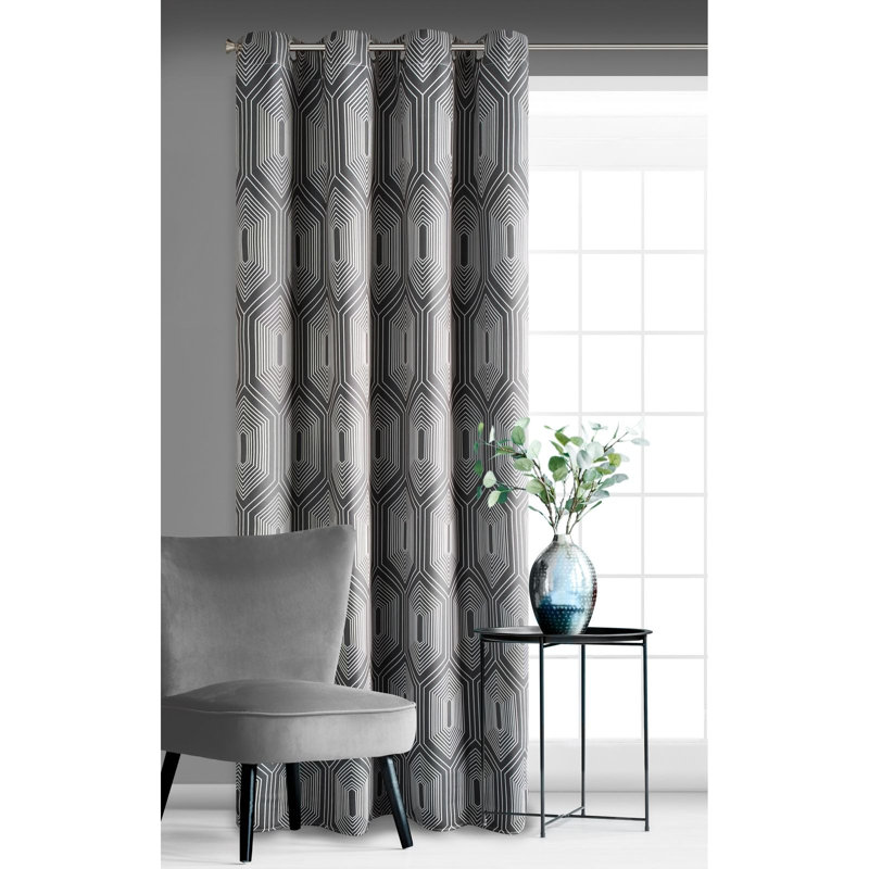 With A Tiara Eyelet Blackout Curtain, Tiara Graphite