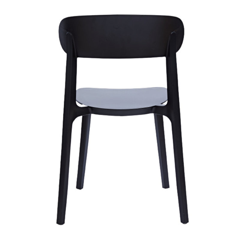 Chaise d'appoint empilable Bryany, Noir