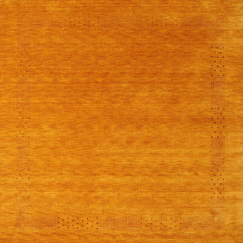 Tapis de zone orange contemporaine, Carré 4 pi