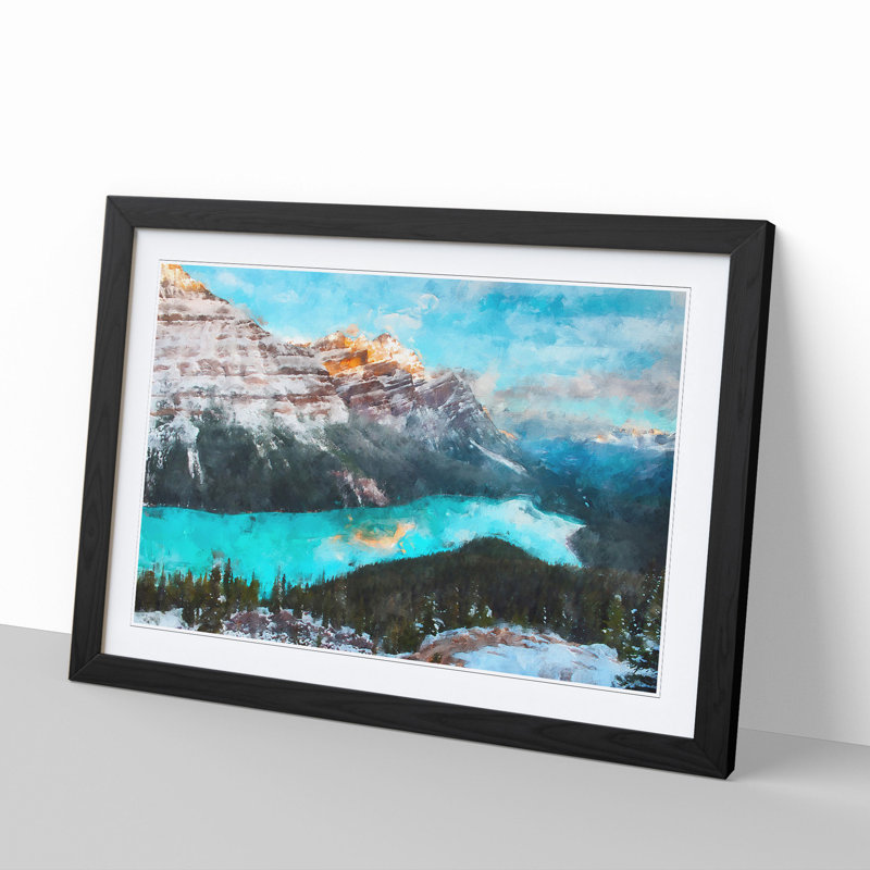 Peyto Lake in Canada - Framed Print, 36cm H x 48cm W x 2cm D, Black Framed