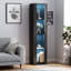 Black Side Cabinet With Aluminum Strip Lamp-1773137524
