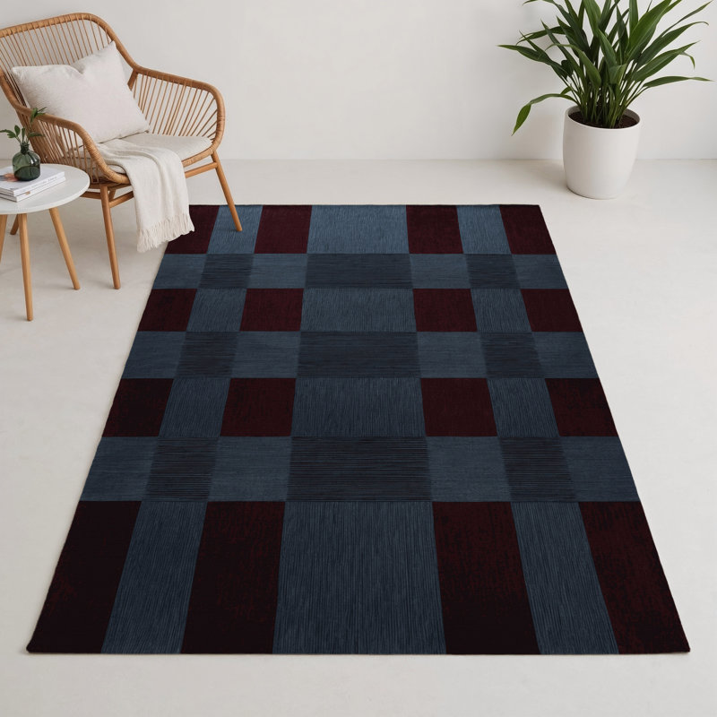 Tapis d'intérieur et d'extérieur à carreaux gris, Rectangulaire 3 pi x 5 pi